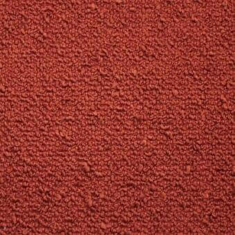 Potocco Dafne B2D Mattone fabric texture, terracotta-red woven with irregular bumps, matte finish, consistent tight weave, tonal variations.